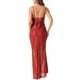 thumbnail image 3 of Vestido de Noche de Lentejuelas INSPIRE CHIC para Mujeres con Escote en V y Tirantes Espagueti, Vestido Largo con Abertura, 3 of 6