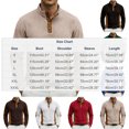 thumbnail image 3 of Tops de Verano de Manga Larga para Hombres Cuello de Pie Color Bloque Botón Abajo Camisa, Tops de Manga Larga Patchwork Blusa Casual con Ajuste Relajado, Chaqueta de Moda Ligera, 3 of 9