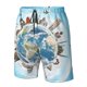 thumbnail image 4 of Fotbe World Travel Trajes de Baño Estampados para Hombre, Shorts de Verano de Secado Rápido, Ropa de Playa, Bañadores-Large, 4 of 6