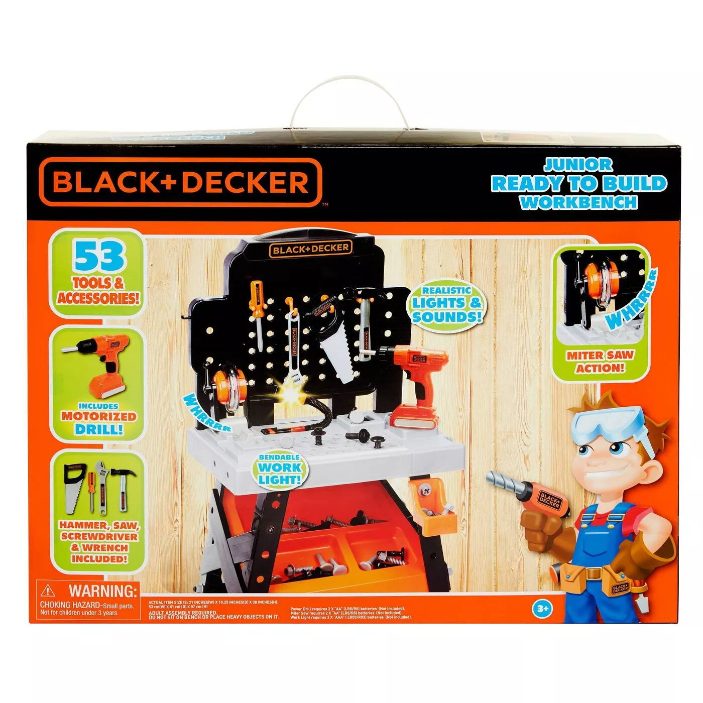 Black+decker Junior Power Workbench Workshop with 64 Tools & Accessories