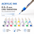 thumbnail image 4 of ROSYMENG 0.5-2mm Acrylic Soft Plastic Tip Painting Pens for Sketching, 6-Count, 4 of 12