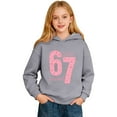 thumbnail image 3 of Tisuna Valentine Heart Print Hoodie For Girls Boys Child Long Sleeve Hooded Sweatshirt Fashion Comfortable Toddler Kids Autumn Winter Tops Grey Size 3-4 Years, 3 of 7