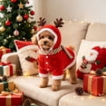 thumbnail image 6 of Dog Cat Christmas Costume for Small Medium Pets Holiday Outfit with Hood Soft Stretchy Pet Apparel for Party Photo Shoot, Adjustable Festive Sweatshirt for Puppy Kitten, Style C, Pet Clothes, 6 of 7