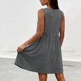 thumbnail image 3 of HAiming Summer Scoop Neck Midi Dresses for Women Classic Sleeveless Solid Color Comfy Loose Casual Sundress Vacation Party Dresses, 3 of 7