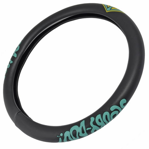 BDK Warner Brothers Scooby Doo Car Steering Wheel Cover - Non-Slip Ergonomic Grip Lining - Durable Faux Leather Steering Wheel Cover - Easy Installation 14.5-15.5 in Diameter Car Accessories (Black)
