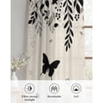 thumbnail image 6 of Spring Botanical Sheer Curtains 54 Inch Length 2 Panels Set for Living Room/Bedroom, Black Eucalyptus Butterfly Rustic Kitchen Curtains Grommet Semi-Sheer Curtains Drapes Window Treatments 42"x54"x2, 6 of 7