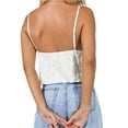 thumbnail image 5 of Women V Neck Camisole Y2k Ruched Ruffle Backless Spaghetti Strap Crop Cami Tops Casual Streetwear, 5 of 6