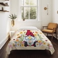 thumbnail image 4 of Farmhouse Gnomes Tapestry for Bedroom Wall Hanging Tapestry, Vintage Pastoral Daisy Floral Country Ceiling Backdrop Tapestries Poster Blanket Wall Decor for Teens Room Living Room Dorm 59" x 79", 4 of 8
