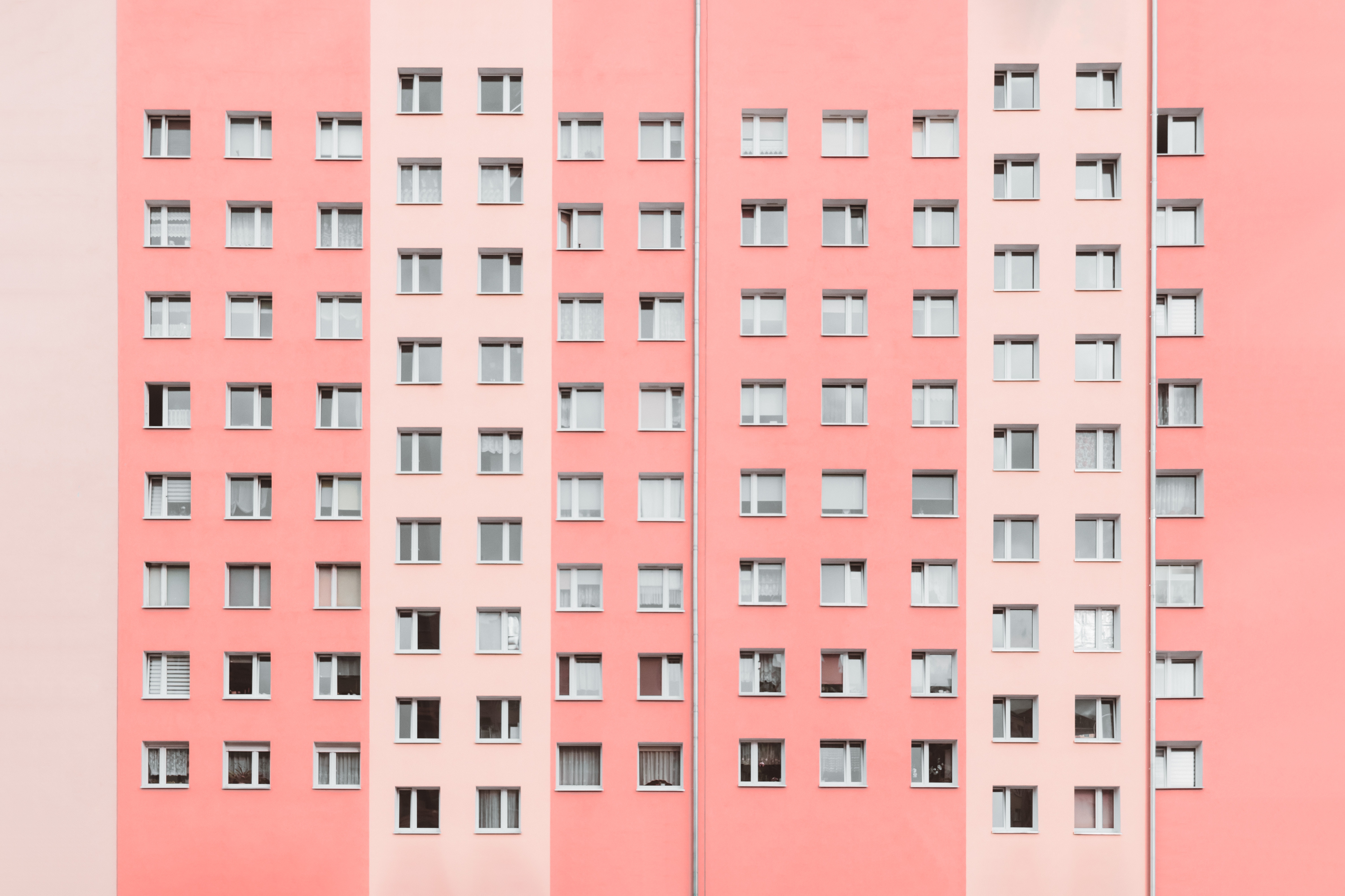 Minimalist Photography Of Pink High Rise Building 12 Inch By 18 Inch Laminated Poster With Bright Colors And Vivid Imagery Fits Perfectly In Many Attractive Frames Walmart Com Walmart Com