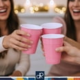 thumbnail image 2 of DecorRack Party Reusable Disposable Plastic Cups, 12 fl oz, Light Pink, 60 Count, 2 of 9