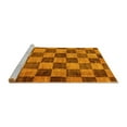 thumbnail image 2 of Ahgly Company Machine Washable Indoor Square Checkered Yellow Modern Area Rugs, 8' Square, 2 of 4