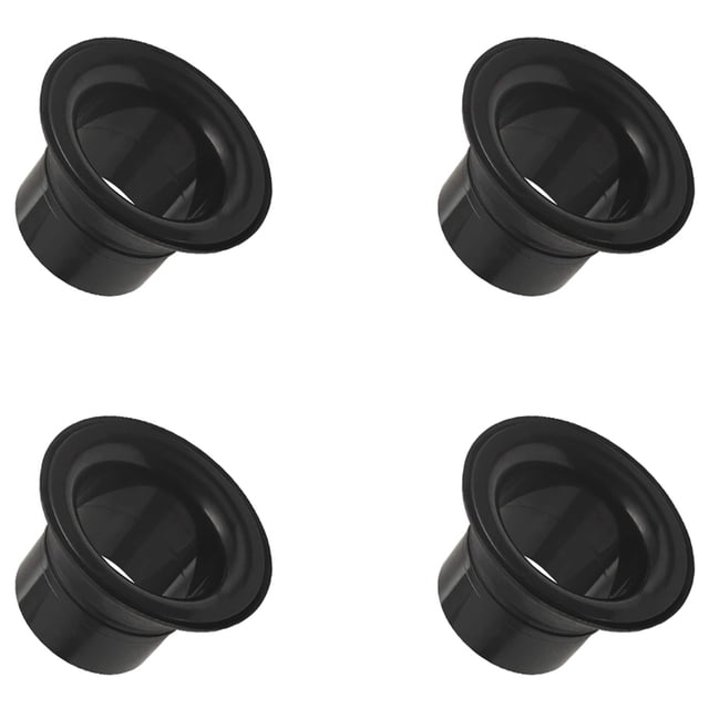 4X Potenciador de de Goma ABS Potenciador de de Goma ABS con Protector de Orificio de Puerto Negro, de Tambor con Orificio de Micrófono, Negro