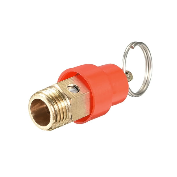 Válvula de Presión de Compresor de Aire Uxcell 1/4 Macho de Latón Rojo 1pcs