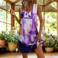 thumbnail image 2 of QQZ Women 2026 Summer Sleeveless Floral Short Shift Dress Cotton Linen Loose Tank Dress, 2 of 7