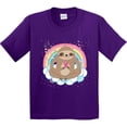 thumbnail image 3 of Inktastic Sloth Yoga Rainbow Youth T-Shirt, 3 of 5
