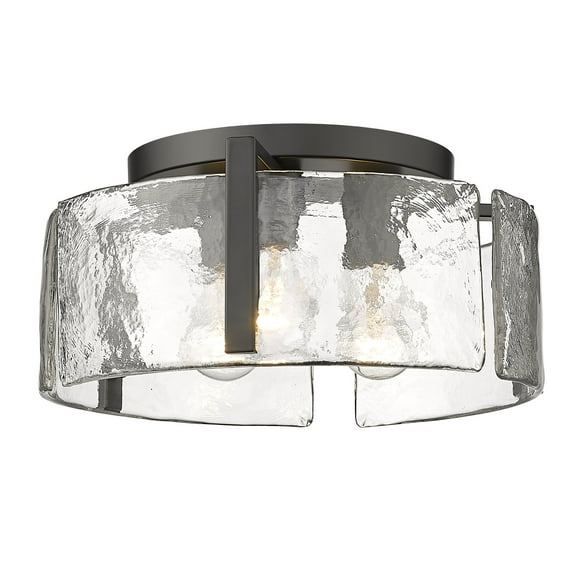 Golden Lighting Aenon 3-light Flush Mount in Matte Black