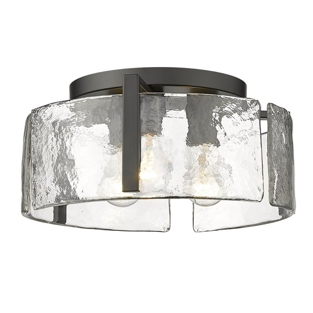 Golden Lighting Aenon 3-Light Metal Flush Mount in Matte Black