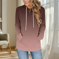 thumbnail image 2 of Women's Hooded Sweatshirt Print Loose Casual Drawstring Long Sleeve Pullover Sweatshirts Tops With Pocket (S, Hot Pink B), 2 of 5