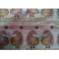thumbnail image 4 of oneOone Cotton Silk Fabric Peacock Block Printed Fabric 1 Yard 42 Inch Wide, 4 of 4