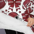 thumbnail image 3 of Oversized Wearable Blanket Hoodie,Red Football Helmets with Bows Pattern Sherpa Blanket Hoodie with Super Pockets,Super Warm Fuzzy Pullover for Women & Men, 3 of 6
