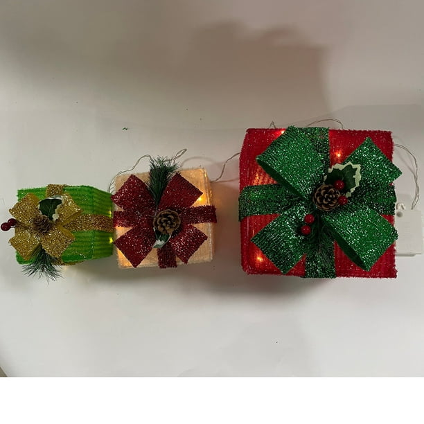 3PCS Noël Décorer des Boîtes-Cadeaux Noël Fête Décorations de la Maison  Vacances Fête Décorations de Jardin Boîte-Cadeau A12572 