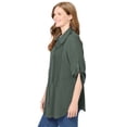 thumbnail image 3 of Woman Within Plus Size Pintucked Button Down Gauze Shirt, 3 of 6