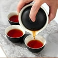 thumbnail image 5 of Porcelain Chinese Gongfu Tea Sets for Adults Portable Kungfu Teapot and Cup Set Small Ceramic Tea Party Set Travel Teaset with Lid for Home Gifting Outdoor and Office (Black), 5 of 16