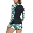thumbnail image 5 of ibuvkizy Tankinis Swimsuits for Women Loose Modest Two Piece Bathing Suits Long Sleeve Diving Suit Siamese Sexy Summer Beach Surfing Zipper Swimwear Set Bikini Sets for Women's Plus Size, 5 of 7