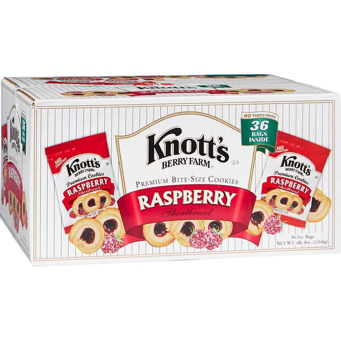 Knott's Berry Farm Premium Shortbread Cookies, Raspberry, 2 oz, 36