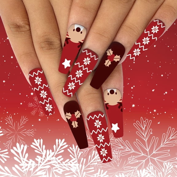 Christmas Series Nail Stickers Fashion Full Cover Decorative Transfer Designs Holiday Accessories for Women Girls DIY Manicure