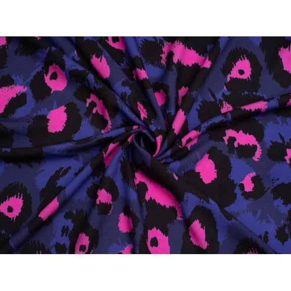 Animal Glow Viscose Challis Fabric Minerva Exclusive Blue - per yard