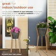 thumbnail image 6 of Alpine Corporation Set of 2 Metal Planters with Drainage Holes Wooden Stands, 6 of 11