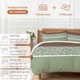 thumbnail image 6 of 3 Piece Sage Green Brown Flowers Duvet Cover Set Full Size,Microfiber Comforter/Quilt Cover with Corner Ties and 2 Pillowcases,Classic Botanical Art Elegant All Season Bedding with Zipper Closure, 6 of 8