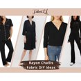 thumbnail image 5 of FabricLA Rayon Challis Fabric - 58/60" Inches (150 cm) Wide - Lightweight & Wrinkle Resistant Fabric - Use as Lounge Wear, Jumpsuits, Pajamas, and Skirts - Black Rayon Fabric, 10 Continuous Yards, 5 of 8