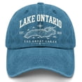 thumbnail image 2 of Lake Ontario Embroidered Baseball Hat Unisex Adjustable Cotton Cap Casual Great Lakes Outdoor Sun Hat Travel Headwear For Men Women, 2 of 3