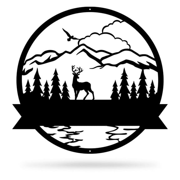 Realsteel's Personalized Great Outdoors Metal Monogram - Custom Name Wall Decor (B-18)