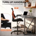 thumbnail image 5 of BestOffice Ergonomic Drafting Chair for Standing Desk, Tall Mesh Stool with Flip Up Arms & Foot Rest, Dark Black, 5 of 7