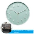 thumbnail image 4 of Uxcell 8 inch Plastic Wall Clock 3D Number Quartz Battery Operated Silent Non-Ticking Round Wall Clocks Light Green, 4 of 6