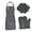 Grey, variant on 5pcs Oven Mitts Pot Holders With Pocket and Apron Cotton Lining Silicone Coating Surface Heat Resistant Kitchen Glove with Printed Grids Pattern Water Resistant Apron for Kitchen Cooking Baking BBQ