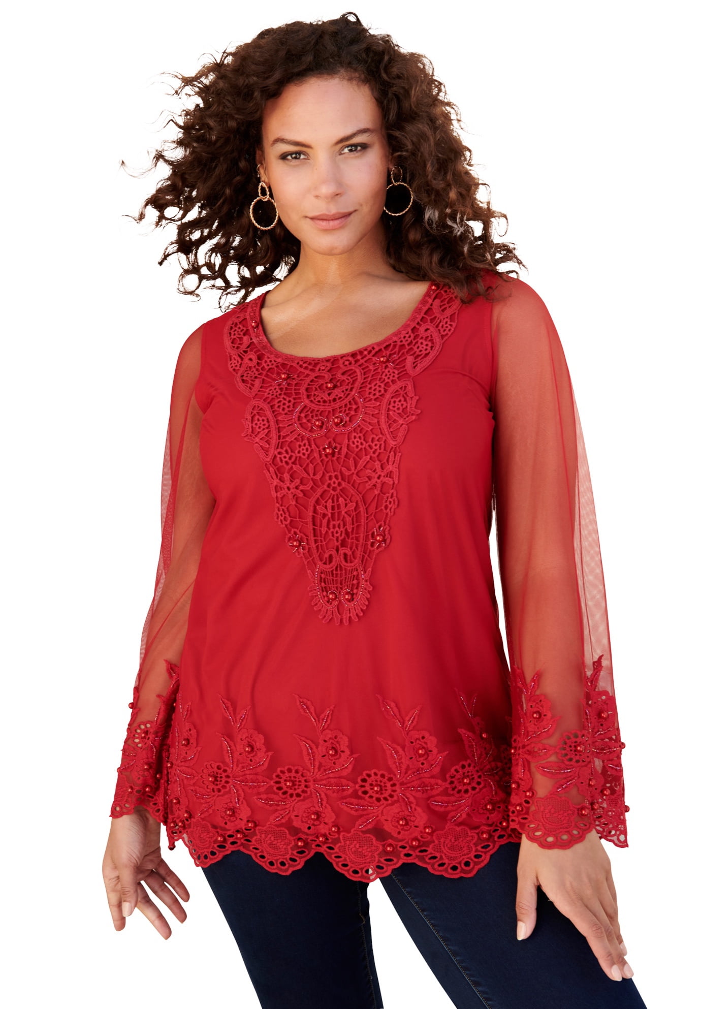 Roaman's Women's Plus Size Mesh 