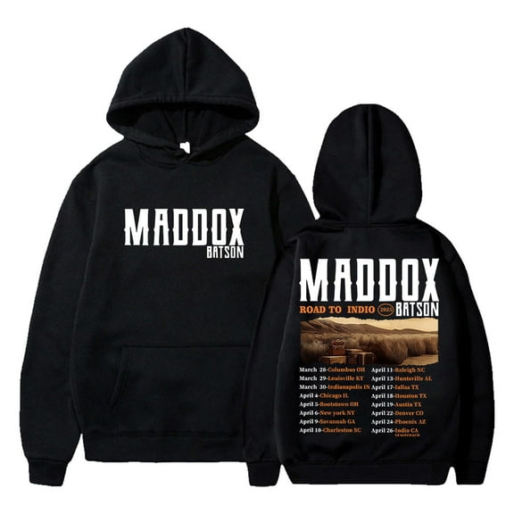 Maddox Batson Road To Indio Tour 2025 Hoodie Long Sleeve Streetwear Women Men Hooded Sweatshirt