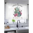 thumbnail image 5 of Sheer Curtains 54 Inch Length 2 Panels Set for Kitchen, Tropical Plants Semi Sheer Curtains for Windows, Country Summer Botanical Cactus Plants Voile Window Treatments Rod Pocket Curtain, 5 of 7