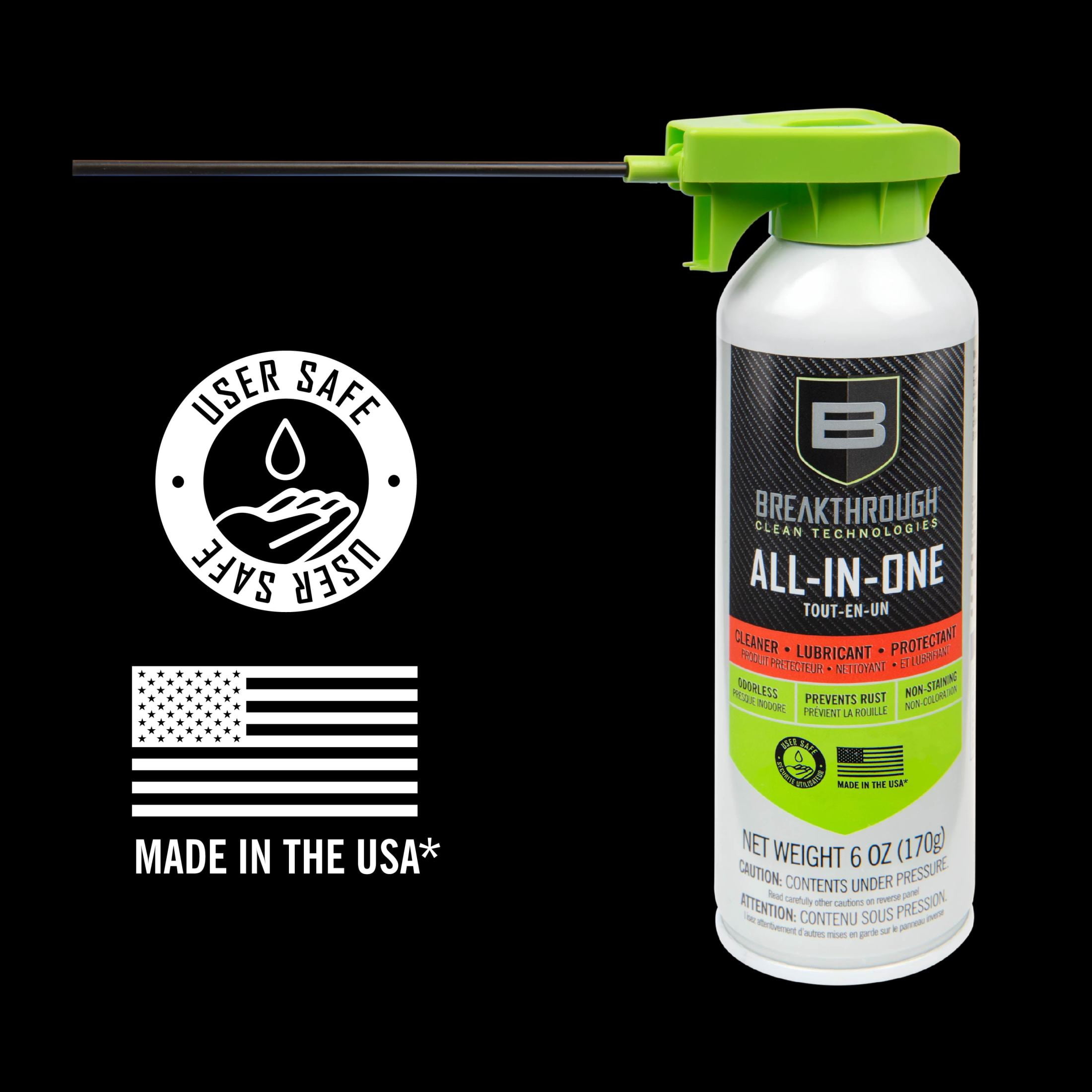 Breakthrough Clean Technologies Aerosol All-in-One (Clp), 6Oz, Clear, Gun Cleaning Solvent and Lubricant