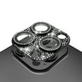 thumbnail image 6 of For Apple iPhone 15 Plus (6.7") Camera Lens Full Tempered Glass With Diamond Bling Glitter Rhinestone Lens Protective Cover ,Xpm Phone Case [ Black ], 6 of 6