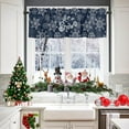 thumbnail image 4 of Christmas Kitchen Curtain Set Snowflake Winter Curtain Rod Pocket Kitchen Tier Curtains Valance Set 3 Piece Let it Snow Red Christmas Window Curtain Valance Tier Set 54 in x 36 in, 4 of 6