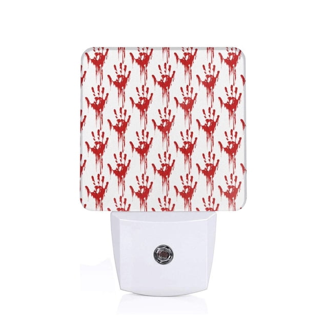 Balery Red Bloody Scary Hands Luz Nocturna LED con Sensor Automático, Enchufe con Sensor Crepuscular, Luz Suave de 0.5W para Dormitorio, Pasillo, Baño-US