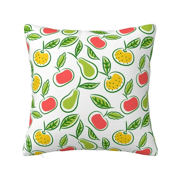 YFYANG Square Decorative Throw Pillow Case, Fruit Doodle Bedroom Sofa Car Cushion Cover, 24"x24" (Pillowcase without pillow)