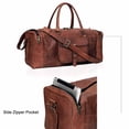 thumbnail image 3 of Genuine Leather Duffel | Travel Overnight Weekend Leather Bag | Sports Gym Duffel for Men (BROWN) | Leather Vacation Luggage Duffle Bag, 3 of 9