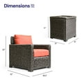 thumbnail image 2 of Krikacy Outdoor Wicker Sofa Chair with Storage Side Table, All-Weather HDPE Rattan Frame, Orange, 2 of 7