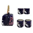 thumbnail image 3 of Blue Sakura Cherry Blossoms With Rabbit Hexagonal Teapot With 4 Tea Cups Set, 3 of 9